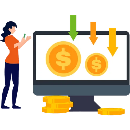 Dollar rate is decreasing  Illustration