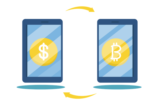 Dollar to bitcoin exchange Illustration