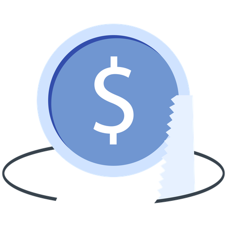Dollarzeichen-Symbol mit zerrissenem Papiereffekt  Illustration