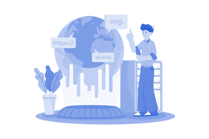Domain Registration Illustration Concept On White Background Illustration