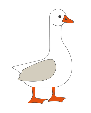 Domestic goose standing  Illustration