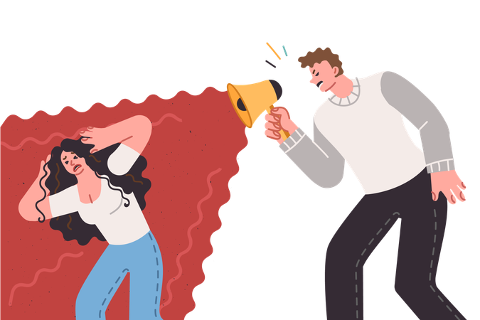 Domestic violence among married couple  Illustration