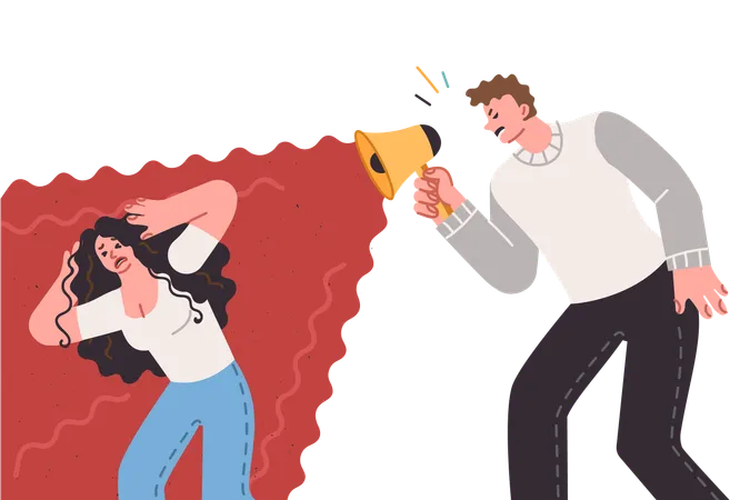 Domestic violence among married couple  Illustration