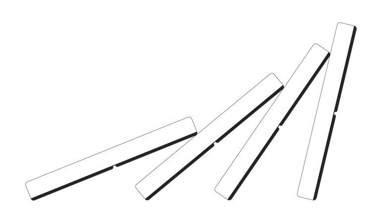 Domino effect chain reaction  Illustration
