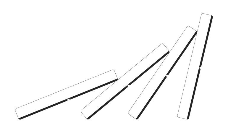 Domino effect chain reaction  Illustration