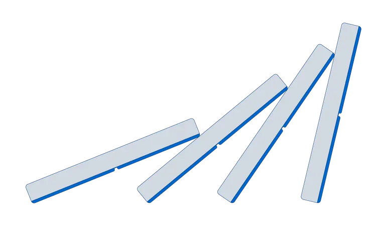 Domino effect chain reaction  Illustration