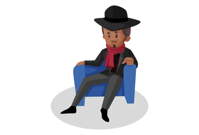 Don relaxing in chair Illustration
