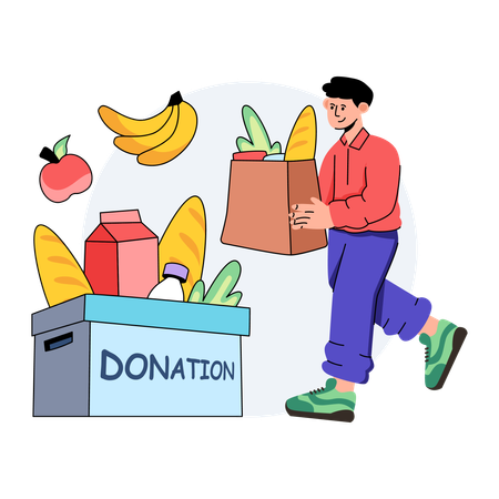 Donación de alimentos  Ilustración