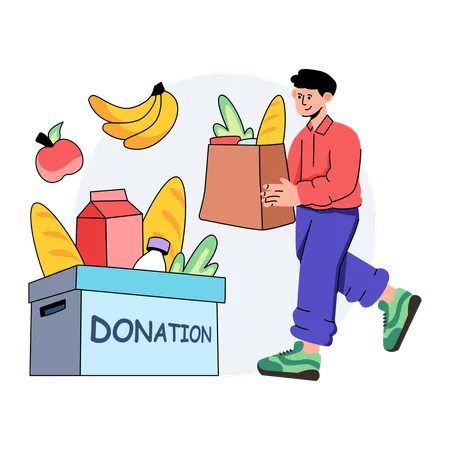 Donación de alimentos  Ilustración