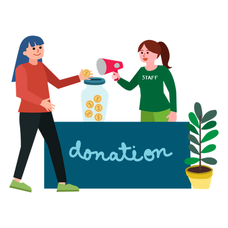 Donación de dinero  Ilustración