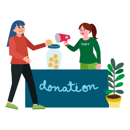 Donación de dinero  Ilustración