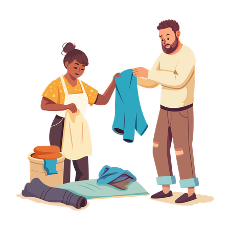 Donación de ropa vieja  Ilustración