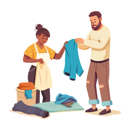 Donación de ropa vieja  Ilustración