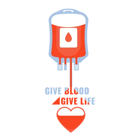 Donacion De Sangre Donacion De Sangre Vida Segura Y Concepto De Caridad Ilustracion Vectorial Ilustración
