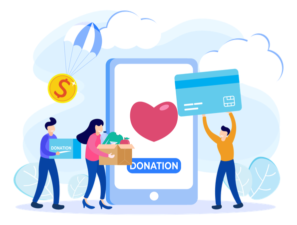 Donación en línea  Ilustración