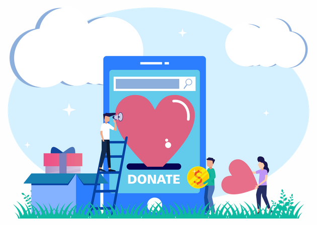 Donación en línea  Ilustración