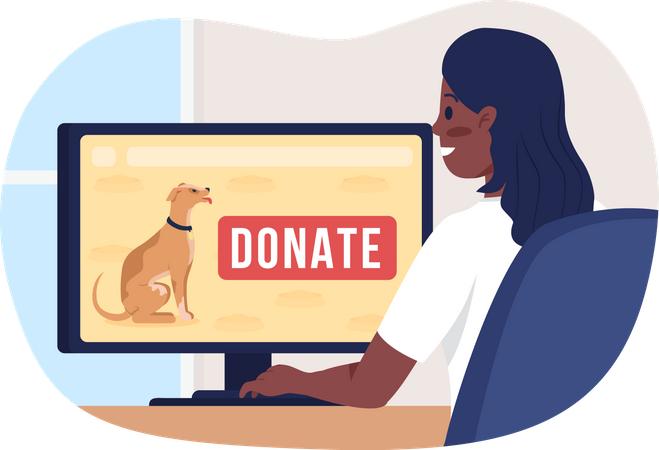 Donate online to pet shelter Illustration
