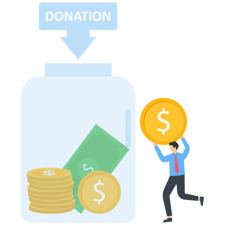Donating money  Illustration