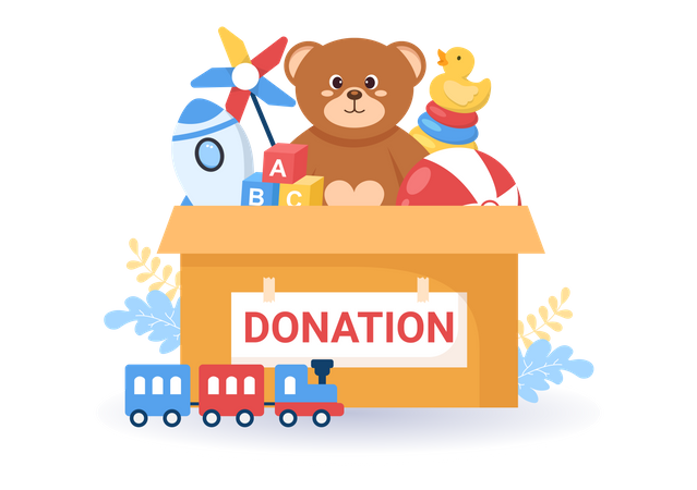 Donation Box Toys for Children Illustration Illustration