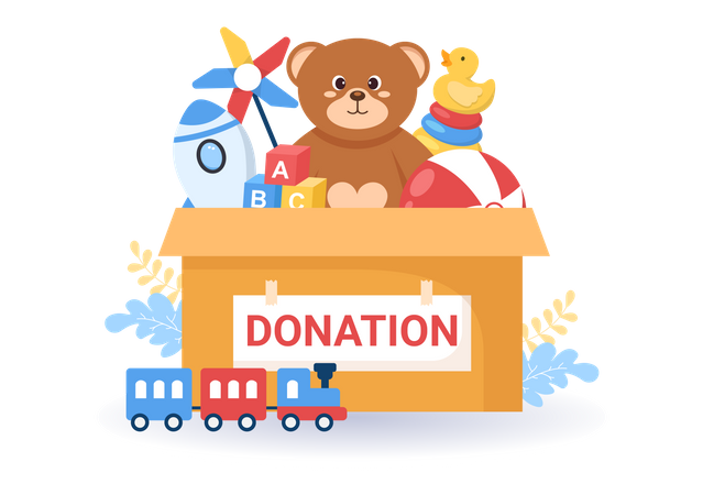 Donation Box Toys for Children Illustration  Illustration