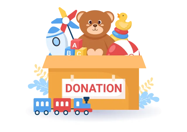 Donation Box Toys for Children Illustration  Illustration