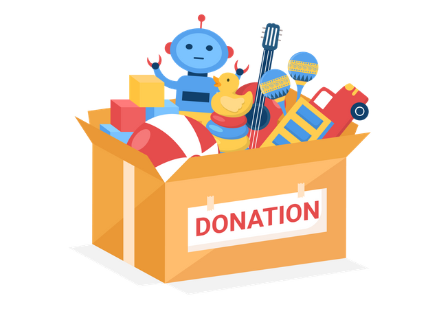 Donation Box Toys for Children Illustration  Illustration