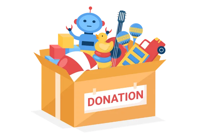 Donation Box Toys for Children Illustration  Illustration