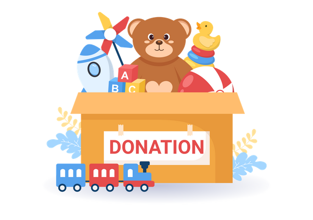 Donation Box Toys for Children Illustration  Illustration