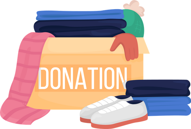 Donation box with clothes  Illustration