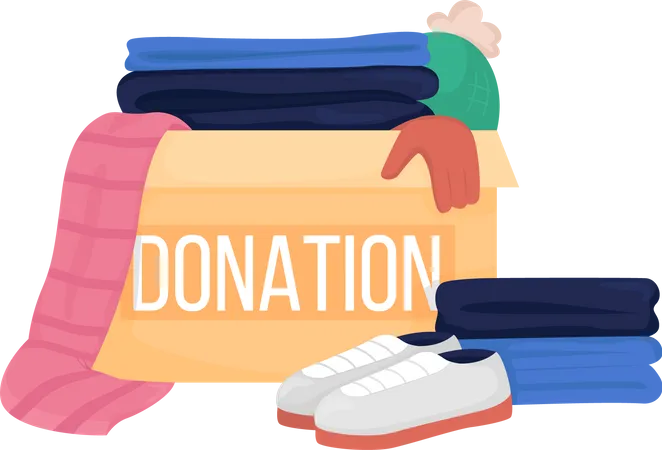 Donation box with clothes Illustration