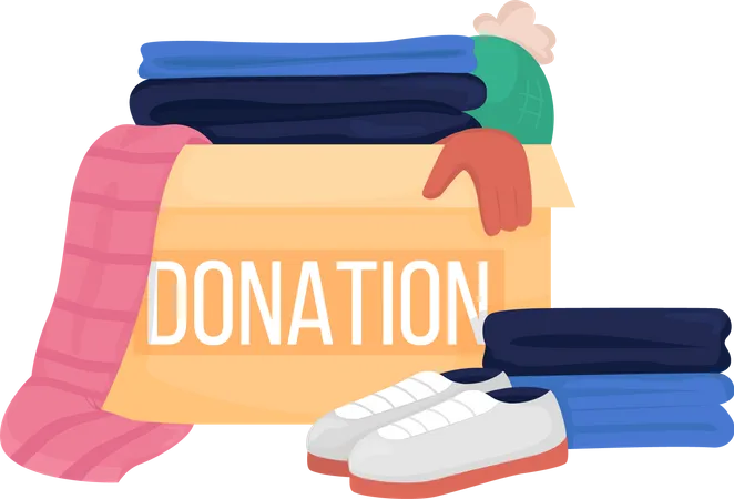 Donation box with clothes  Illustration