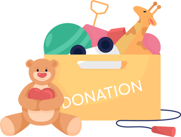 Donation box with toys  Illustration