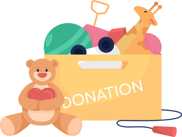 Donation box with toys  Illustration