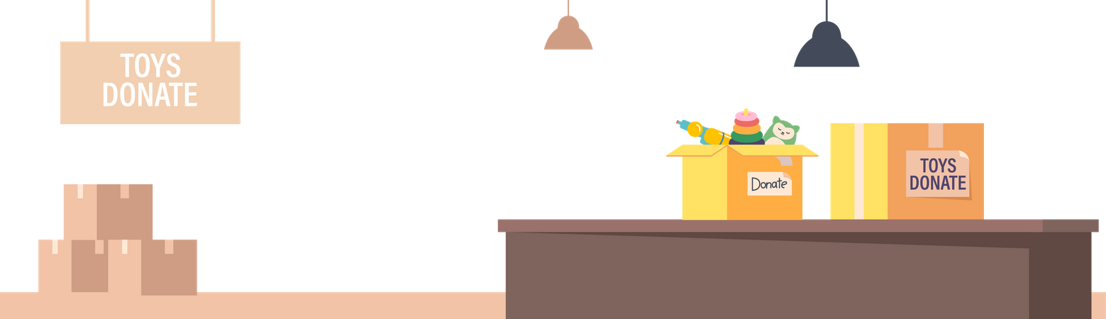 Donation Desk  Illustration