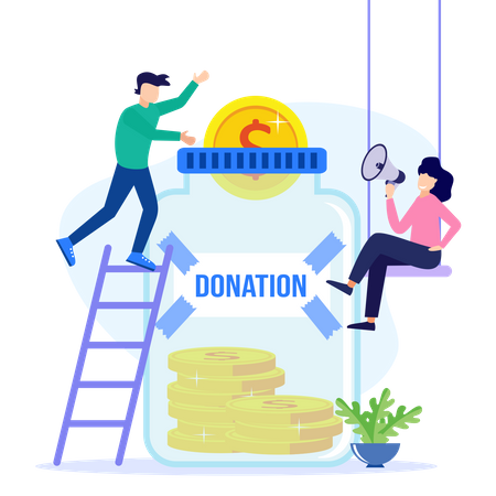 Donation Jar  Illustration