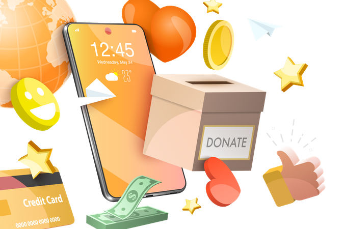 Donation Money  Illustration