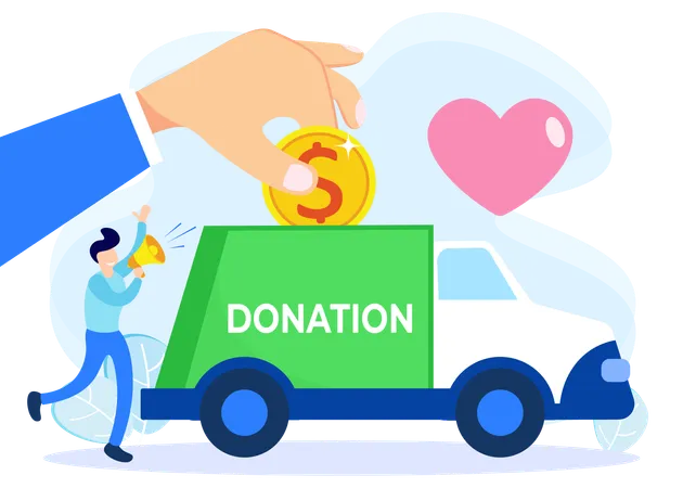 Illustration Vector Graphic Cartoon Character Of Donation Illustration
