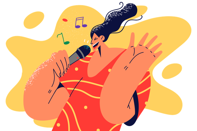 Donna che canta canzone  Illustration