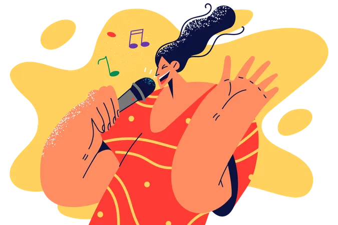 Donna che canta canzone  Illustration