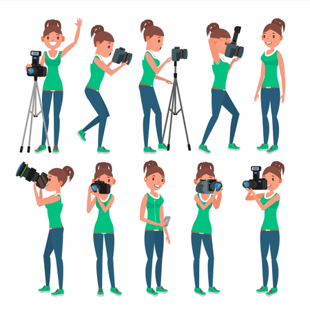 Donna fotografa  Illustration