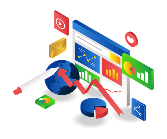 Données d'analyse des affaires mondiales  Illustration