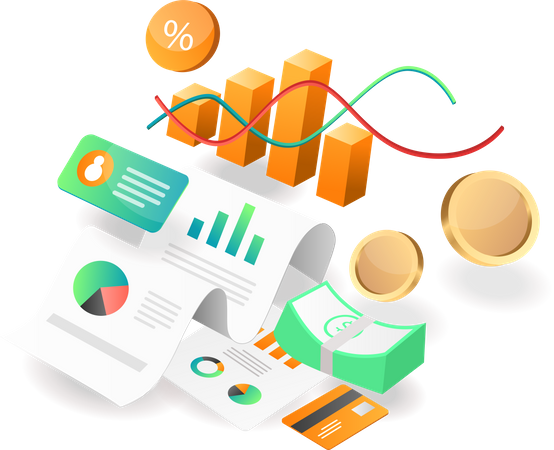 Données d'analyste des revenus des sociétés d'investissement commercial  Illustration