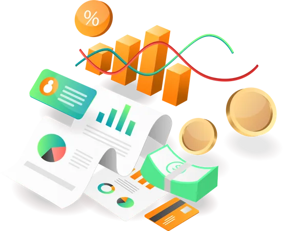 Données d'analyste des revenus des sociétés d'investissement commercial  Illustration