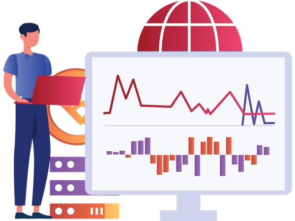 Données de sauvegarde des employés sur le serveur Bitcoin  Illustration