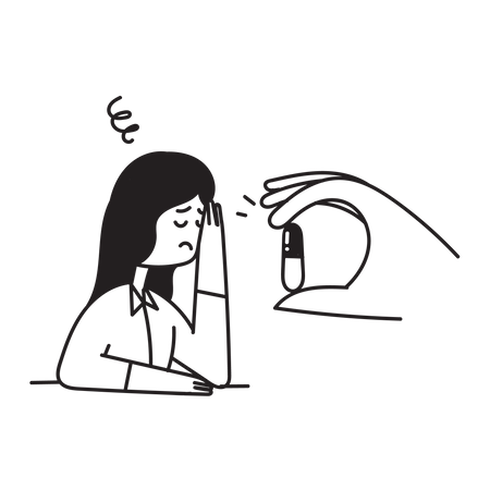 Donner des pilules contre la dépression  Illustration