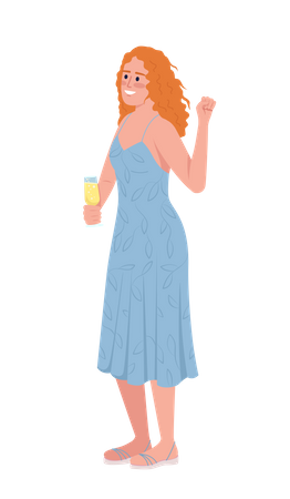 Donatrice de discours féminine en robe  Illustration