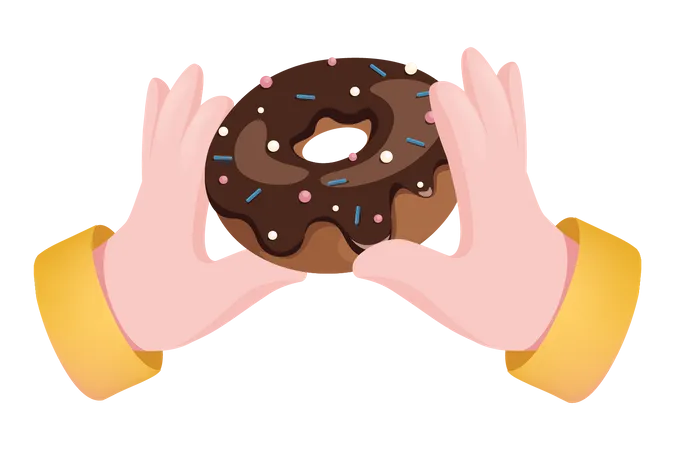 Donut de chocolate  Ilustración