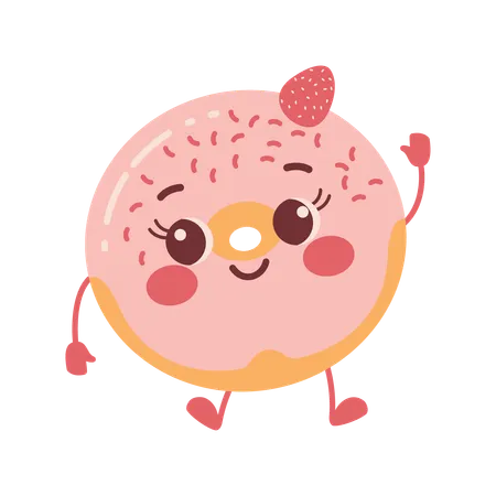 Donut de fresa  Ilustración