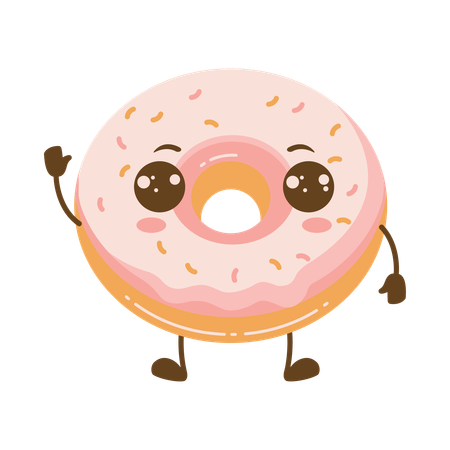 Donut de fresa  Ilustración