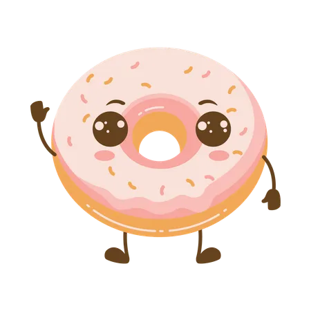 Donut de fresa  Ilustración